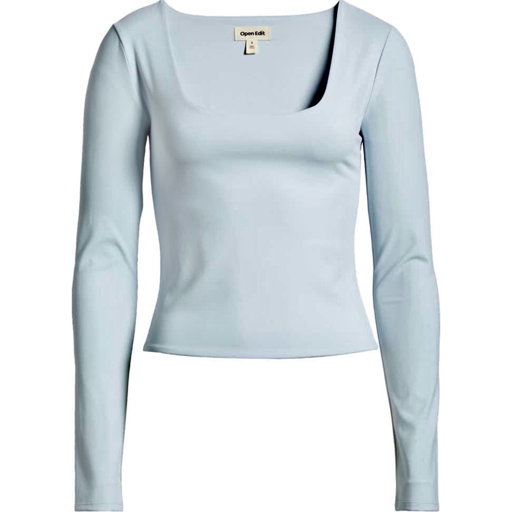 Open Edit Smooth Edit Scoop Neck Top
Women's Light Blue Long Sleeve Top